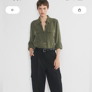 {BABATON} Aritzia green utility shirt S